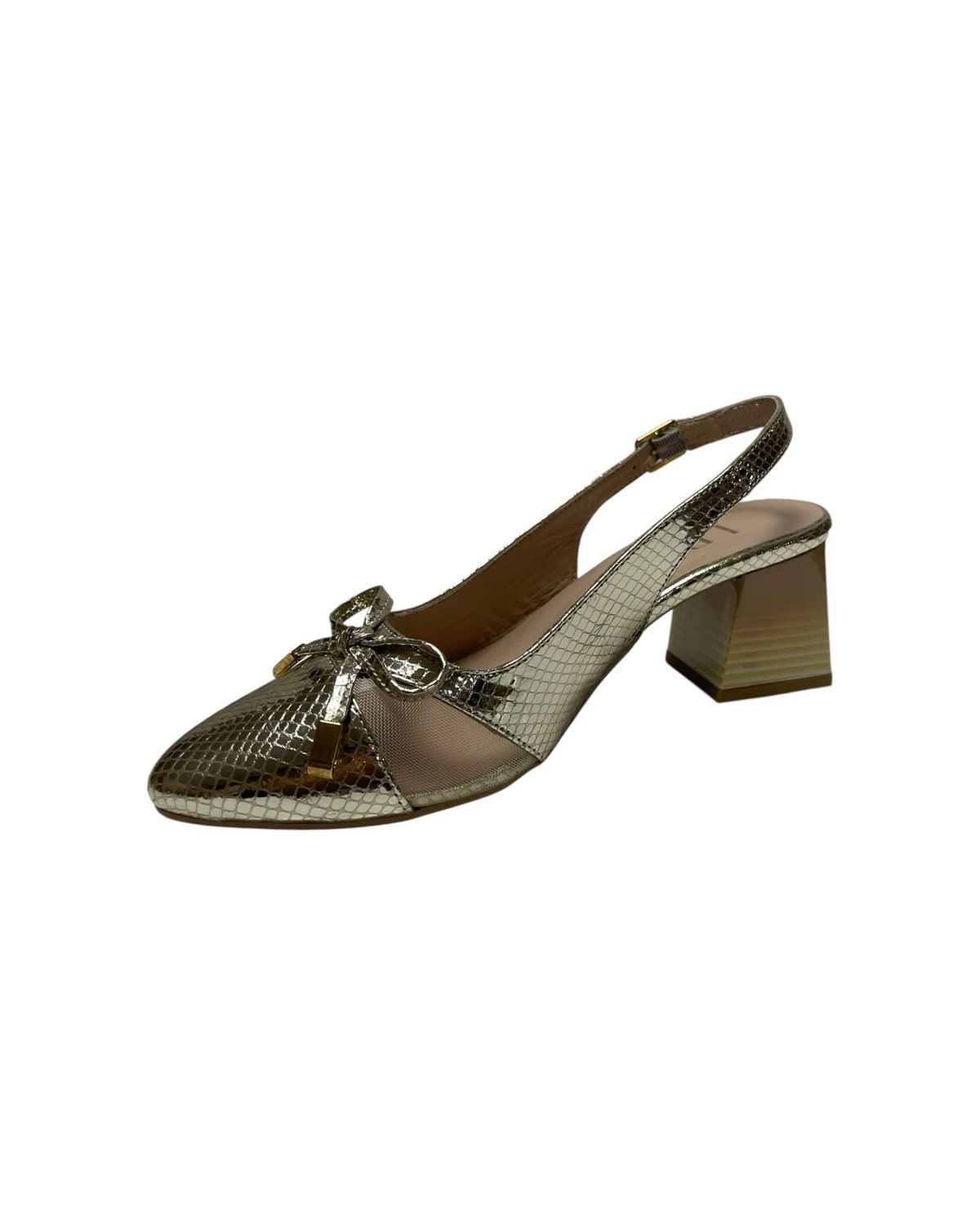 Sandale na petu zlatne — LB RIPKA 035.01403 — ZLATNA