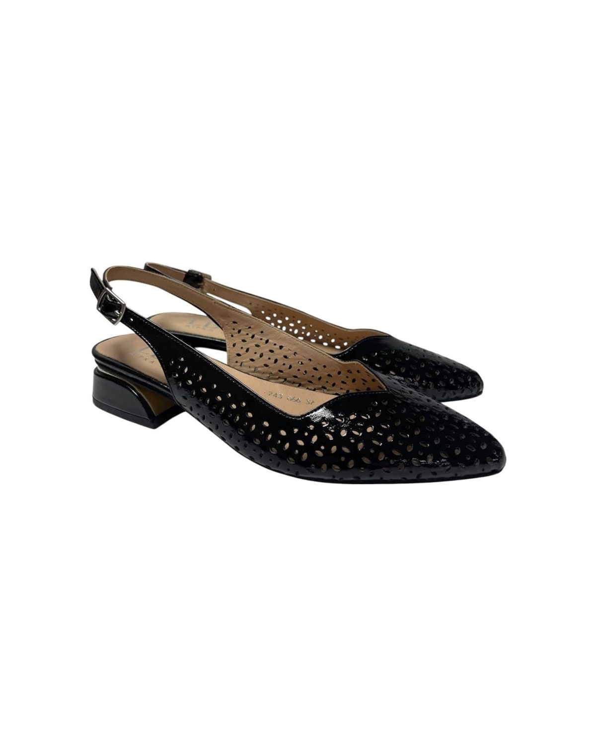 Sandale na petu crne — LB RIPKA 743.066 — CRNA