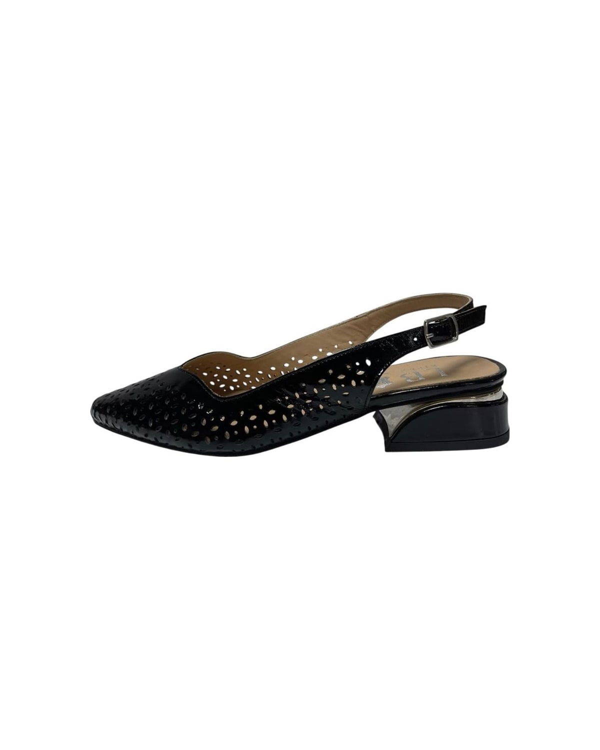Sandale na petu crne — LB RIPKA 743.066 — CRNA