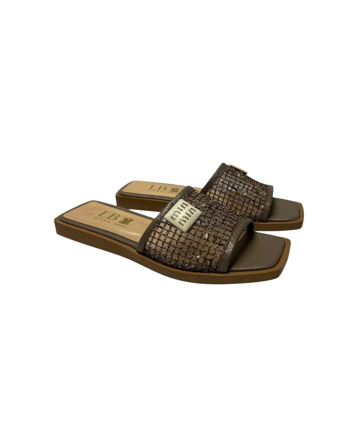 Modne papuče vizon — LB RIPKA 645.930 — VIZON