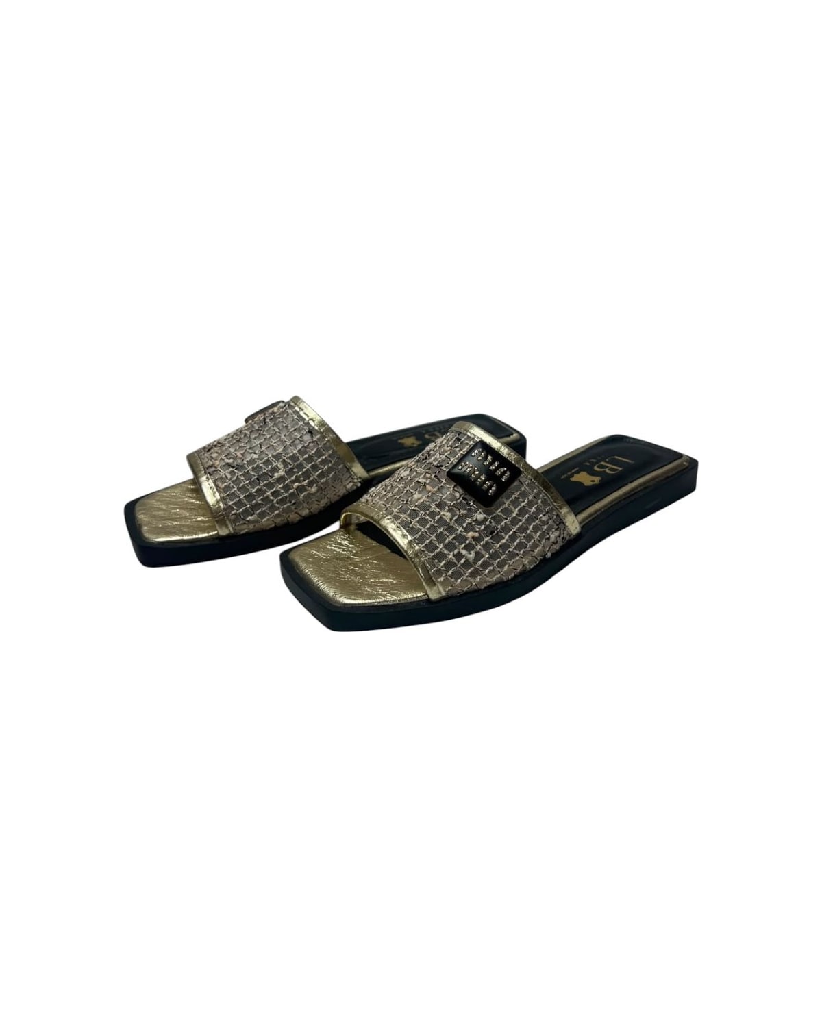 Modne papuče zlatne — LB RIPKA 645.930 — ZLATNA