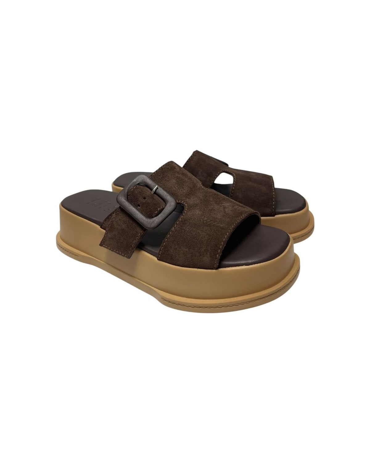 Modne papuče smeđe — LB RIPKA 204.9834-15 — ČOKOLADA