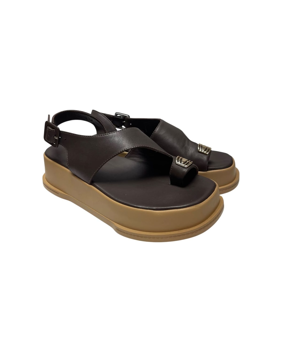 Ravne sandale čokolada — LB RIPKA 204.9939-3 — ČOKOLADA