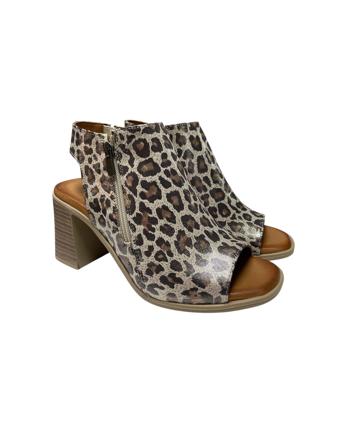 Sandale na petu leopard