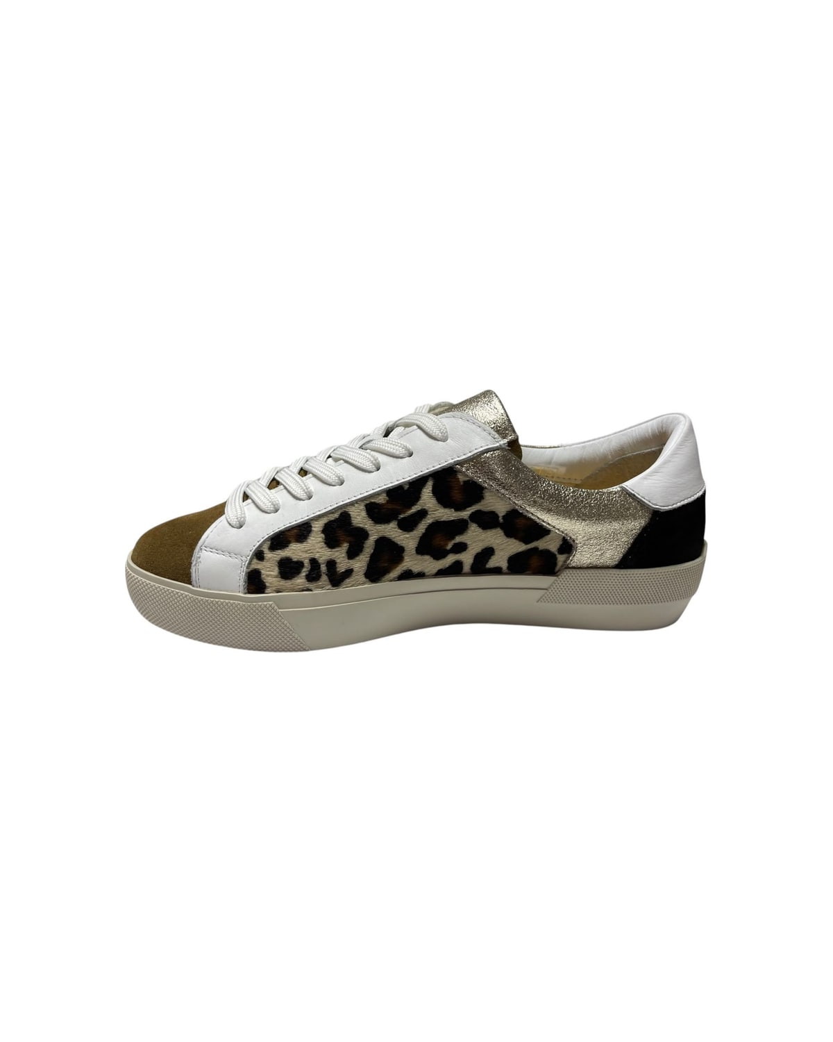 Modne patike toffe suet - beyaz risus - leopar taytuyu — PANUCCI 1386 — LEOPARD